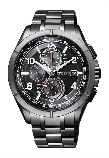 シチズン Citizen アテッサ ブラックチタニウムシリーズ ダイレクトフライト エコドライブ電波時計 At8166 59e 時計 宝石 タケカワ